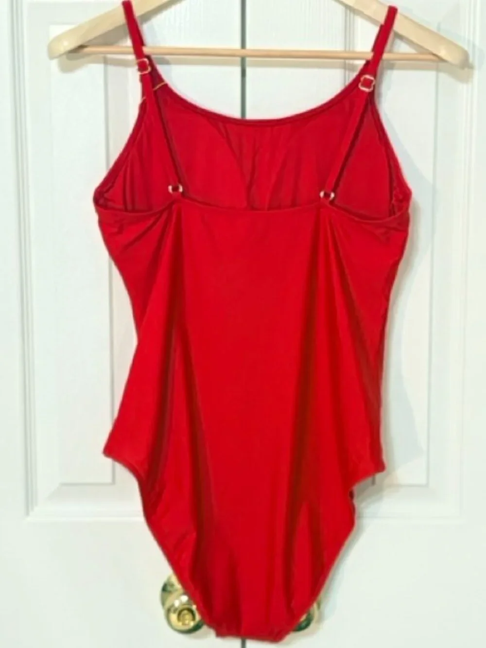 NWT Quince Women's Red Italian Cami One Piece Swimsuit Large - Picture 8 of 8